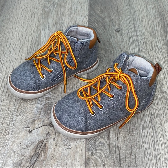 GAP Other - GAP Zip Hightop Shoes Size 7 Toddler Gray Flannel